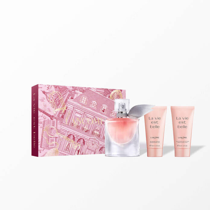 Cofre de regalo navideno La Vie Est Belle que contiene: LA VIE EST BELLE EDP 30ML - LA VIE EST BELLE BODY LOTION 50ML - GEL DE DUCHA LA VIE EST BELLE 50ML