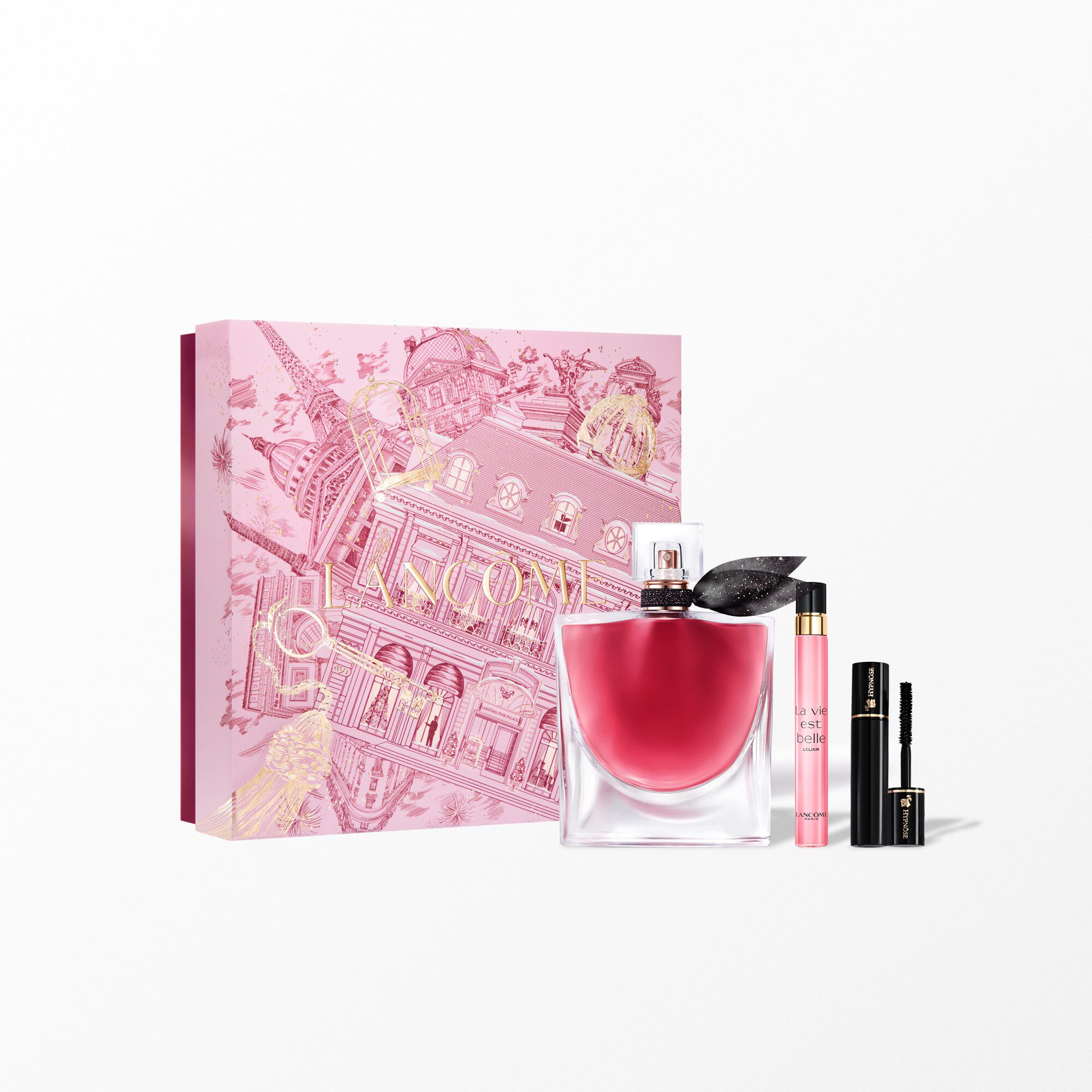 Set navideno Life is Beautiful que contiene: LA VIE EST BELLE ELIXIR 100ML - LA VIE EST BELLE ELIXIR 10ML - HYPNOSIS MASCARA MINI 2ML