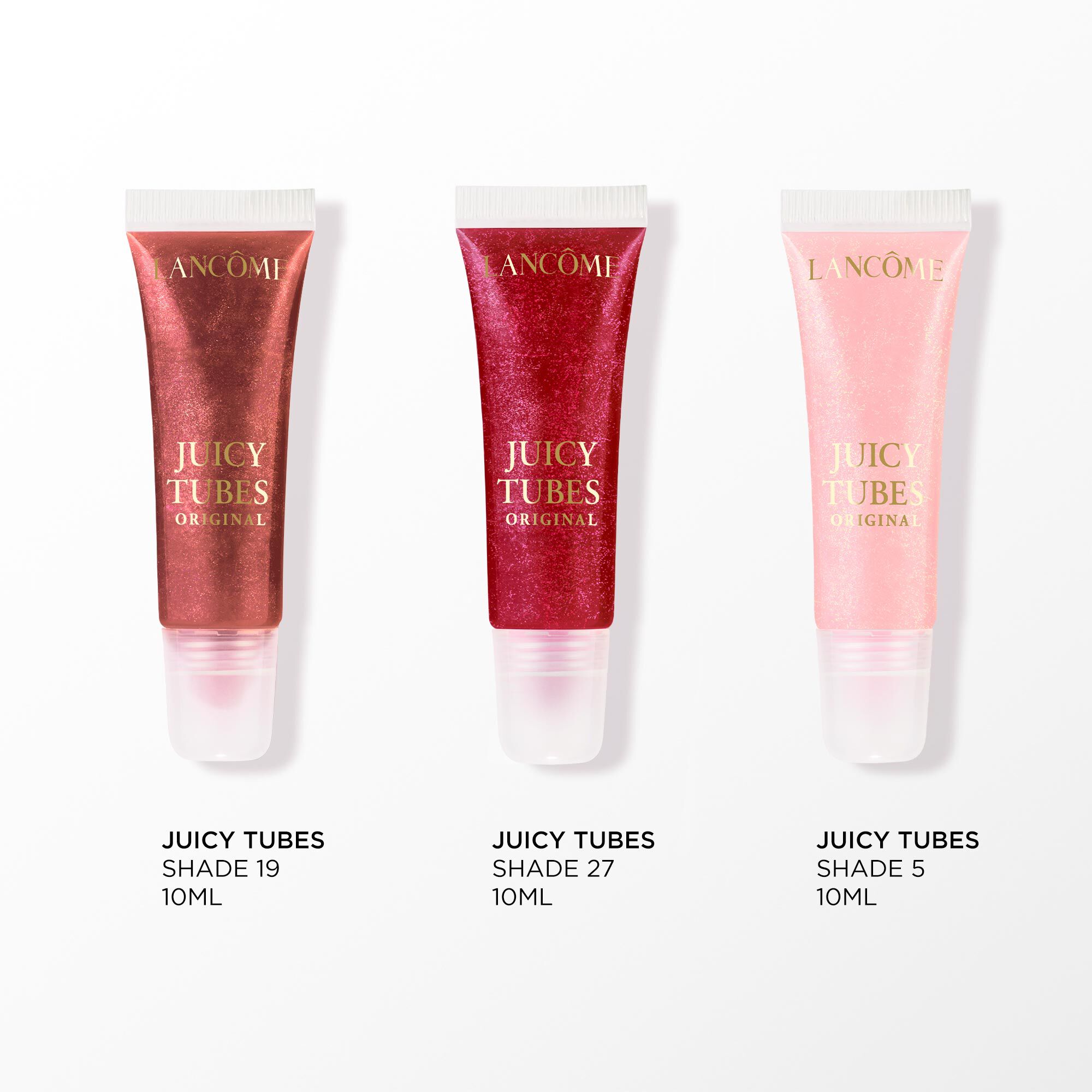 Imagen de los siguientes productos sobre fondo blanco: JUICY TUBE 05 10ML - JUICY TUBE 19 10ML - JUICY TUBE 27 10ML