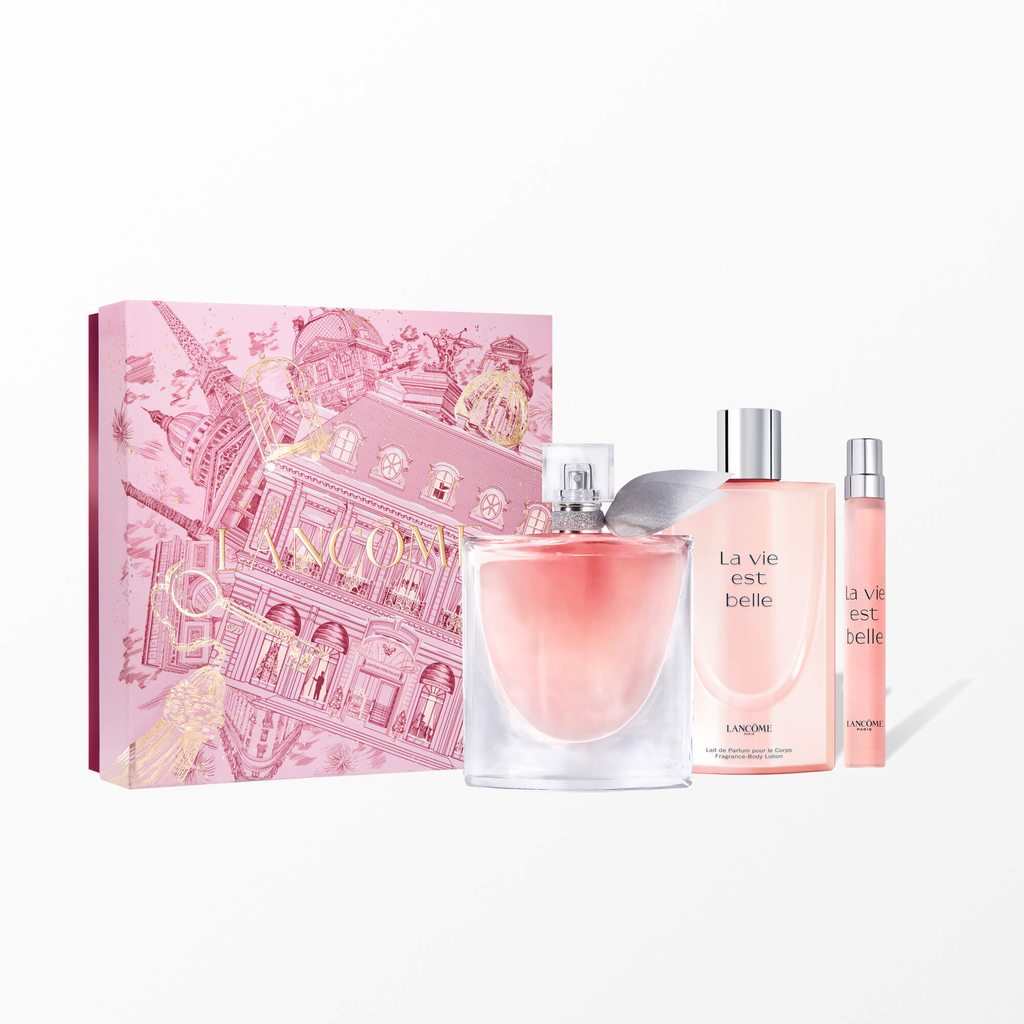 Cofre de regalo navideno La Vie Est Belle que contiene: La Vie Est Belle EDP 100ML - LA VIE EST BELLE EDP 10ML - LA VIE EST BELLE Locion corporal 200ML