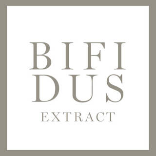 Texto alternativo: Logotipo de BIFIDUS EXTRACT en un fondo blanco.