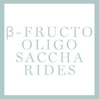 Texto en un fondo claro que dice "β-FRUCTO OLIGO SACCHARIDES".