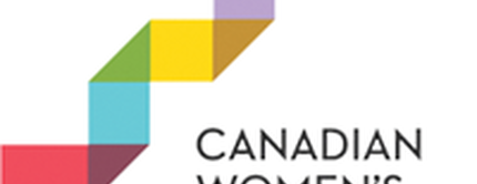 Logotipo de la Fundacion Canadiense de Mujeres, que presenta un diseno de varios colores en forma de escalera.
