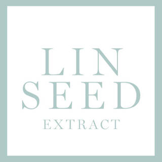 Texto en letras grandes que dice "LIN SEED EXTRACT" en un fondo blanco con un marco suave.